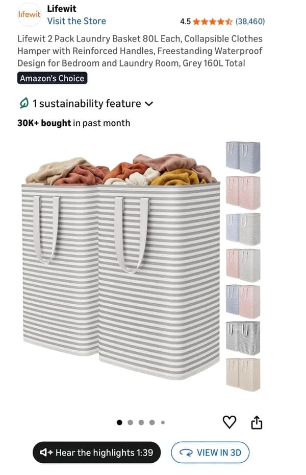 Amazon Home & Kitchen product with View in 3D