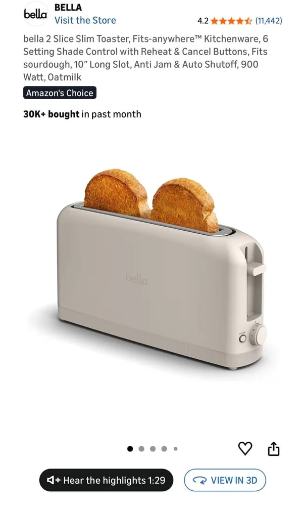 Amazon Home & Kitchen product with View in 3D