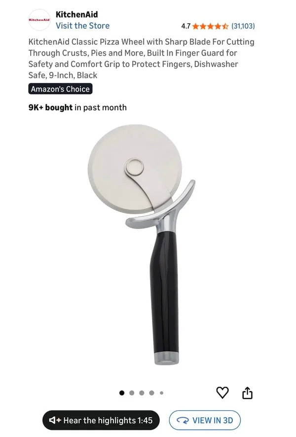 Amazon Home & Kitchen product with View in 3D