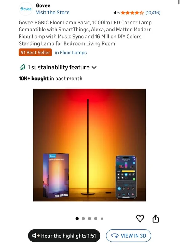 Amazon Home & Kitchen product with View in 3D