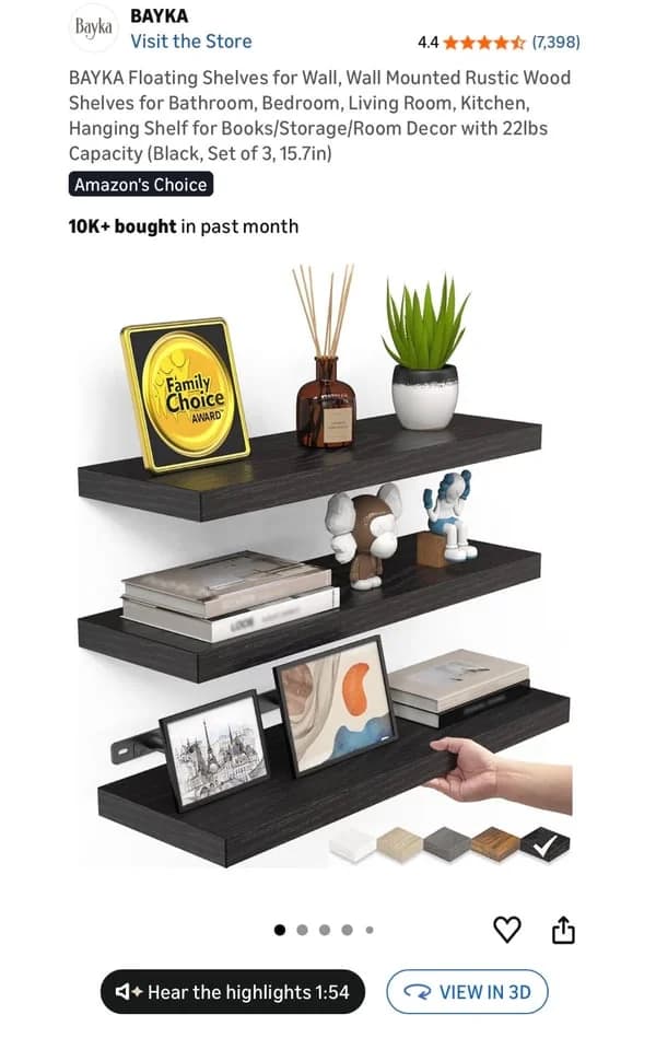 Amazon Home & Kitchen product with View in 3D